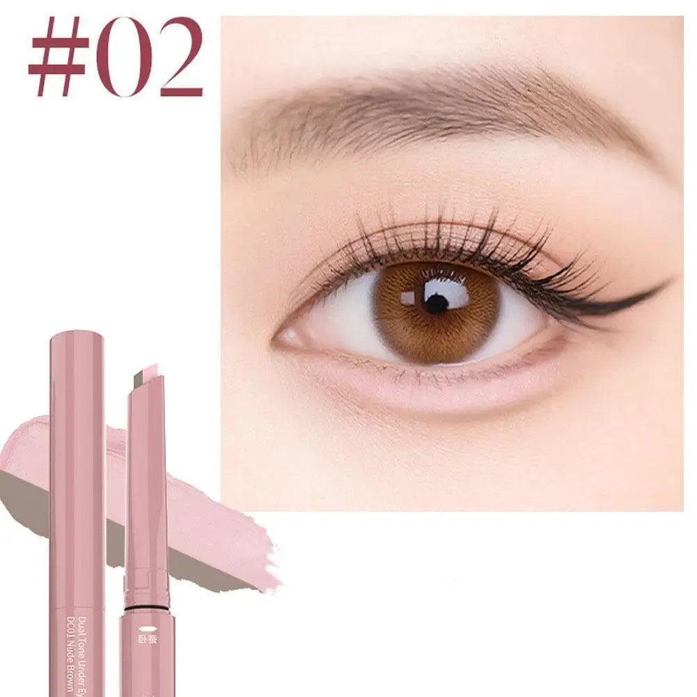 2 In 1 Natural Effect Eye Makeup Pen Brightens Shadows Under-eye Brightener Water-resistant Three-dimensional Eye Makeup Pen