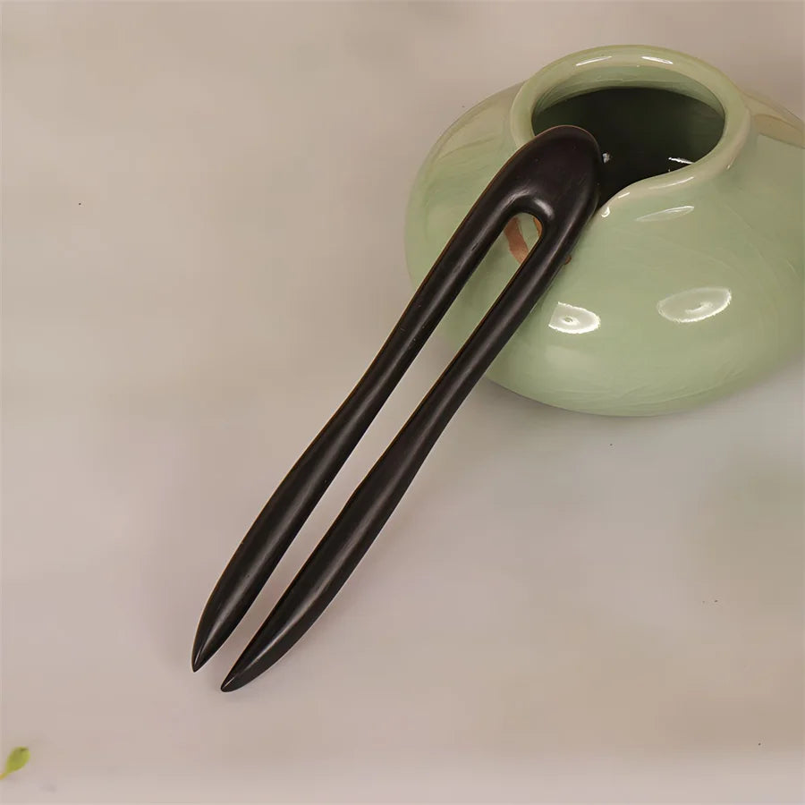 New simple Chinese style hair stick wooden U-shaped hair fork