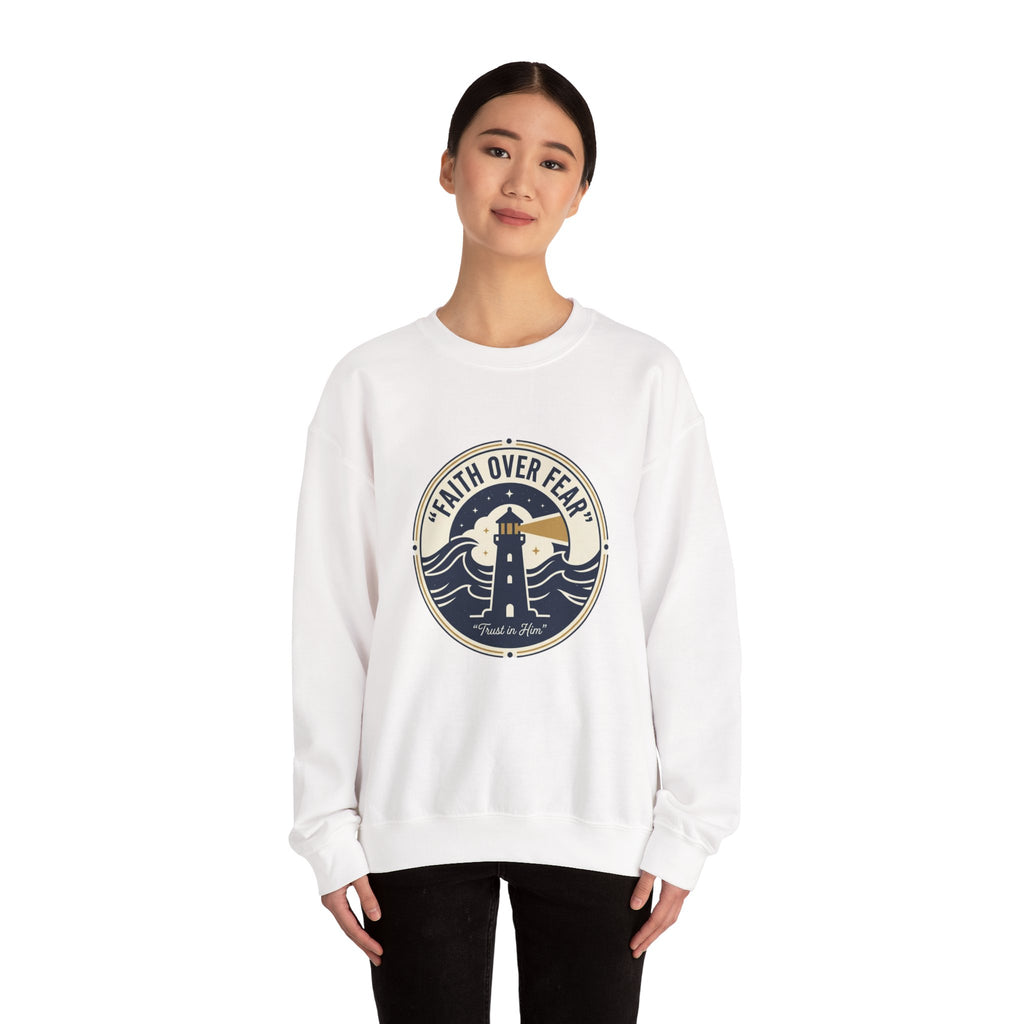 Faith Over Fear Lighthouse Crewneck Sweatshirt