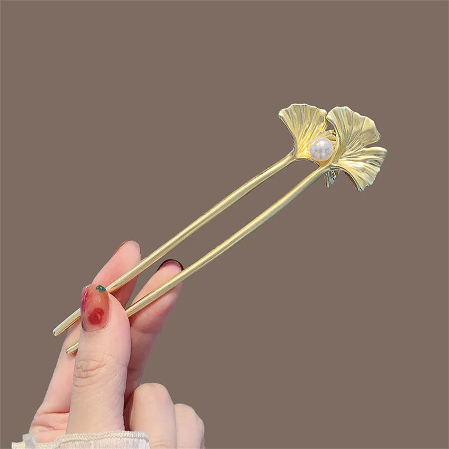 New simple Chinese style hair stick wooden U-shaped hair fork