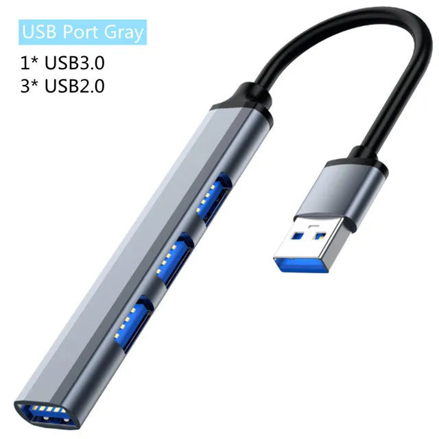 4-Port Multi-Splitter Type C Hub USB Adapter OTG for Xiaomi Lenovo MacBook 13 15 Air pro PC - Computer Accessories