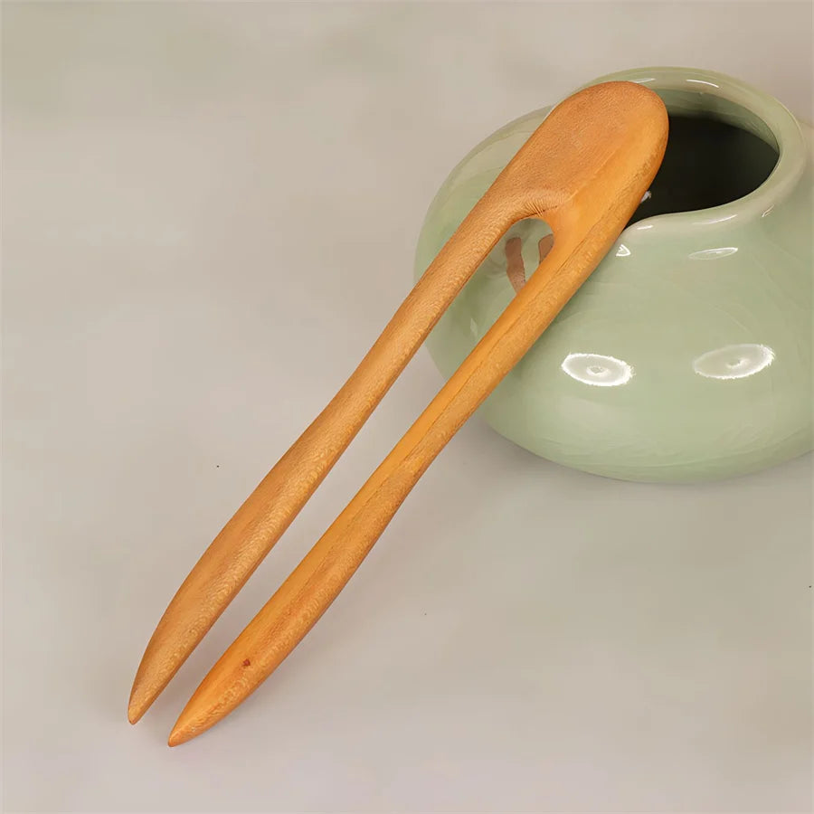 New simple Chinese style hair stick wooden U-shaped hair fork