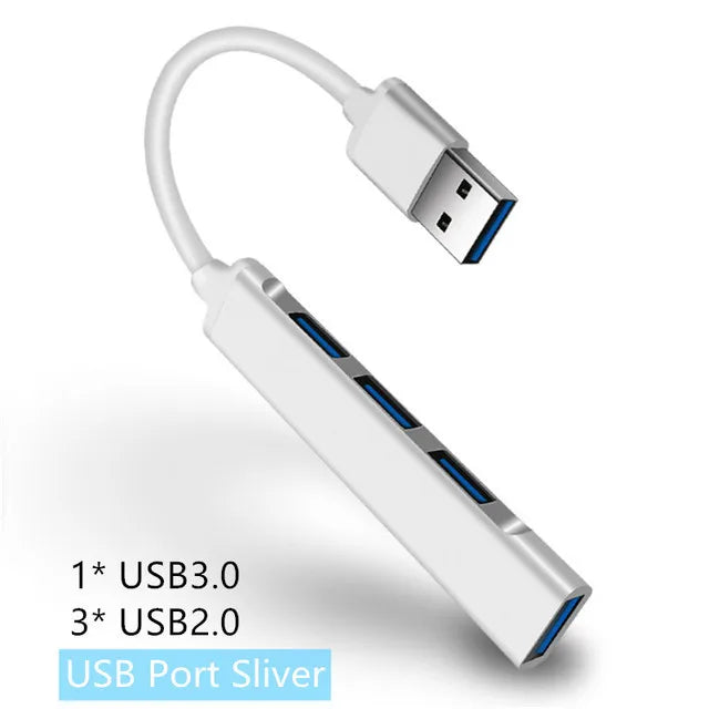 4-Port Multi-Splitter Type C Hub USB Adapter OTG for Xiaomi Lenovo MacBook 13 15 Air pro PC - Computer Accessories